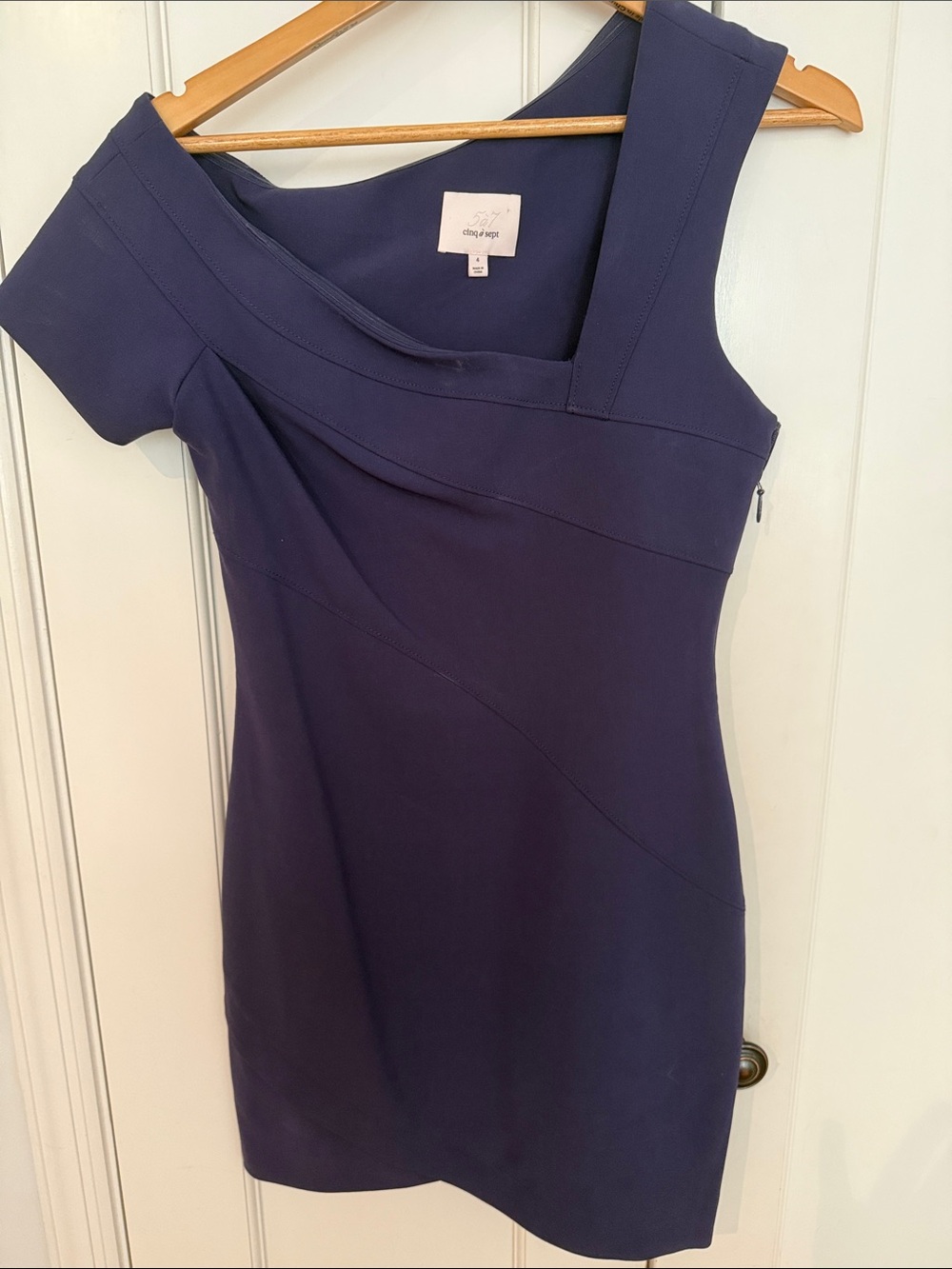 cinq a sept Deep Purple One-Shoulder bandeau Dress